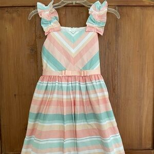 Bonnie Jean Pastel Pink Peach Mint Green Dress 12